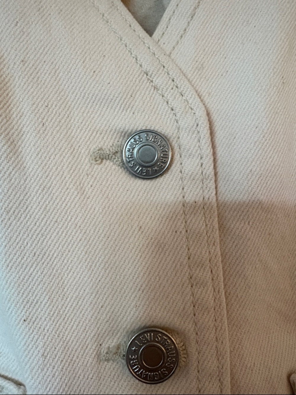 Signature by Levi Strauss Cream Cotton Button Vest - Picture 5 of 6